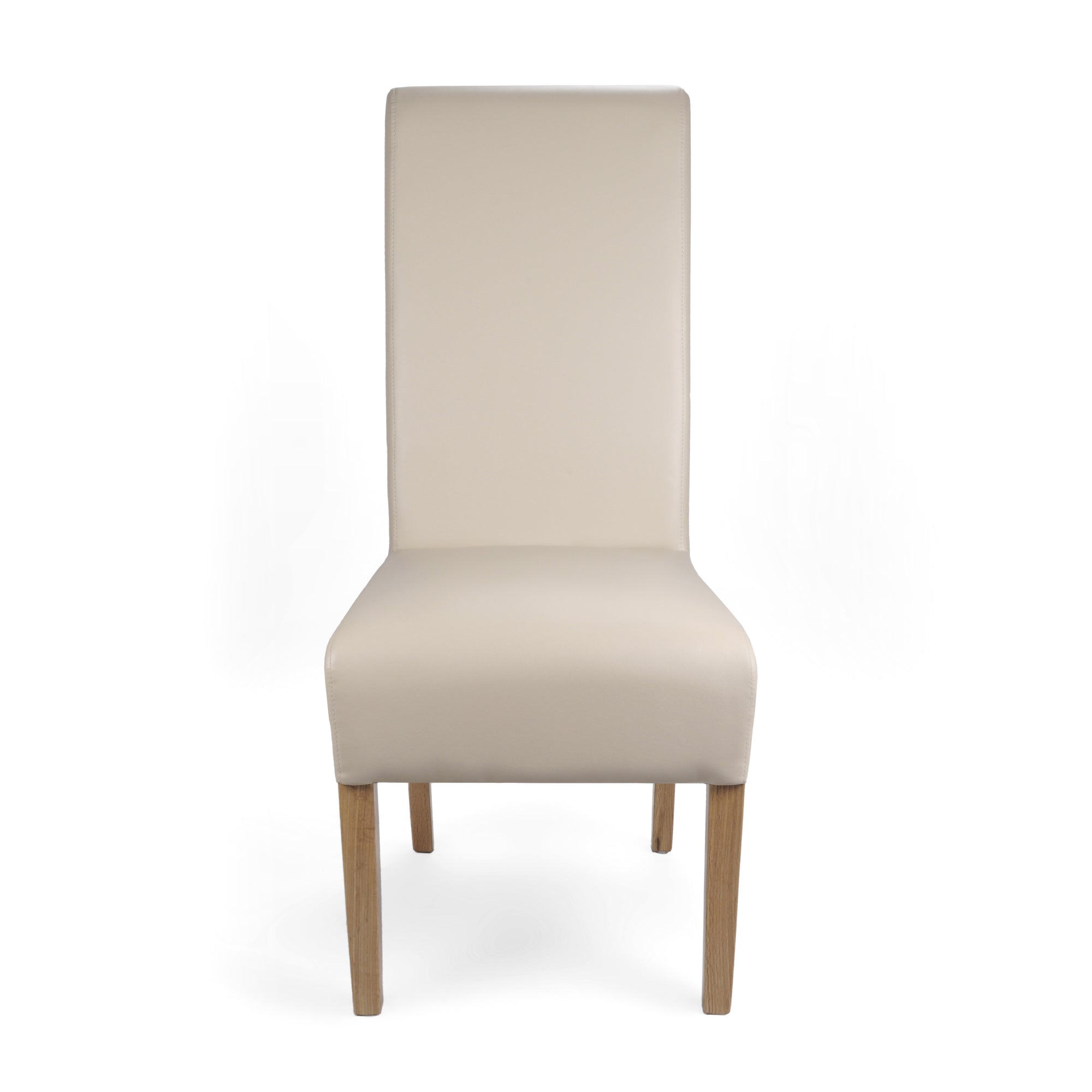 Shankar Ivory Leather Match Roll Back Dining Chair
