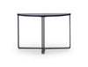 Gillmore Space Finn Demi Lune Console Table Dark Oak Top & Black Frame