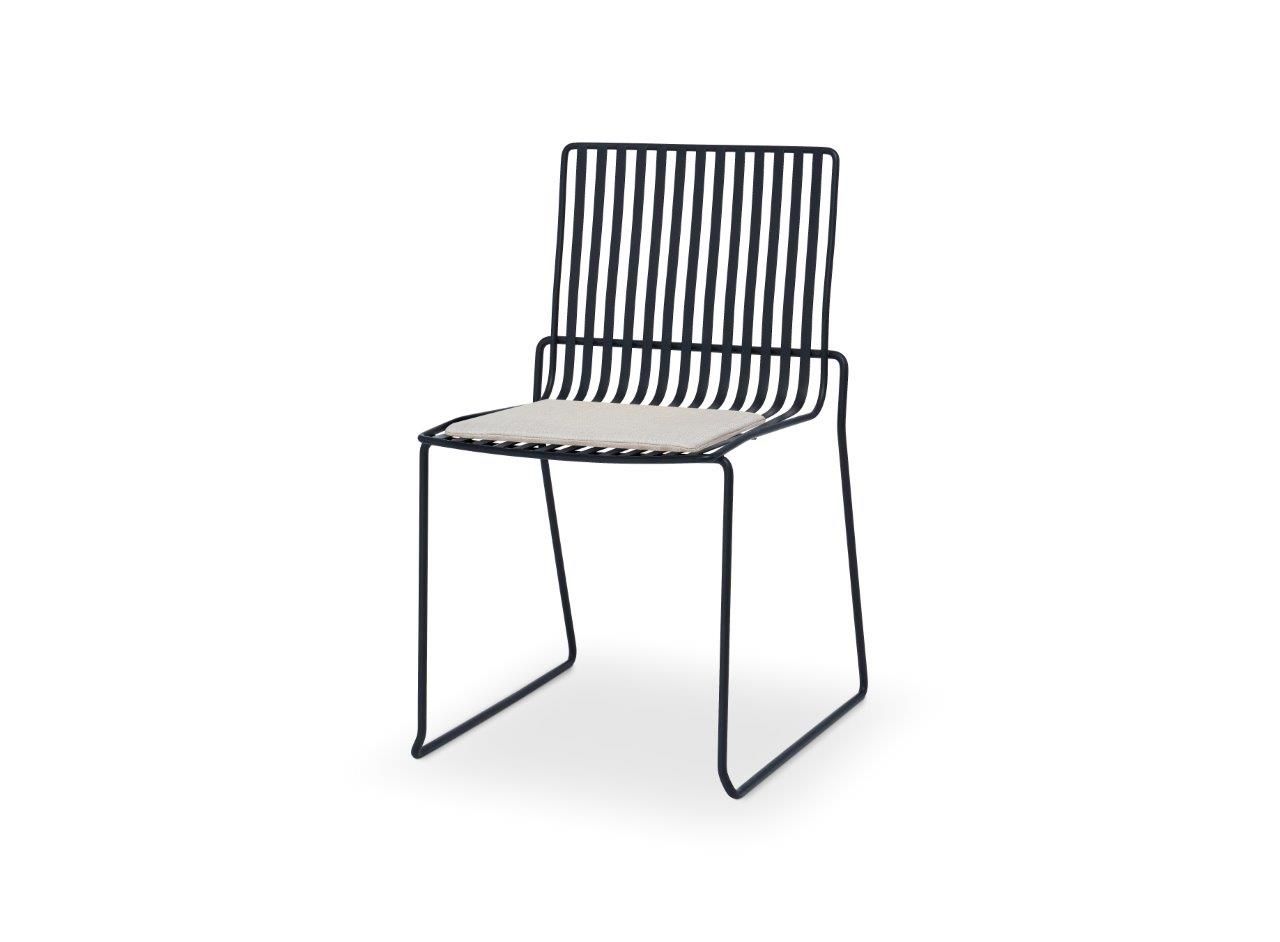Gillmore Space Finn Stacking Dining Chair Natural Upholstered & Black Frame