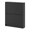 Axton Choctaw Shoe Cabinet With 2 Tilting Doors And 1 Layer In Matt Black