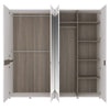 Axton Norwood Bedroom 4 Door Wardrobe With Mirrors In White With A Truffle Oak Trim
