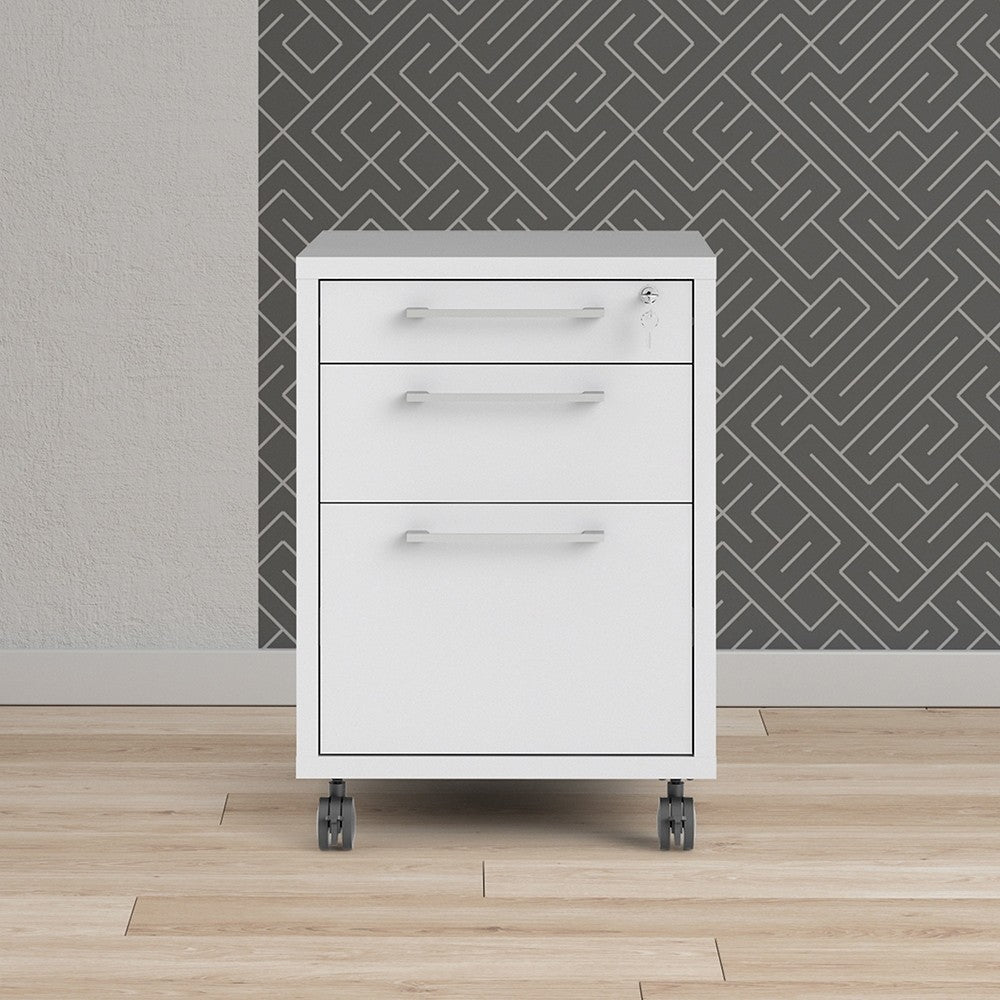 Axton Trinity Mobile File Cabinet In White