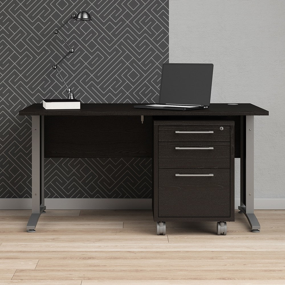 Axton Trinity Mobile file Cabinet In Black Woodgrain