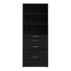 Axton Trinity Bookcase 5 Shelves with 2 Drawers + 2 File Drawers in Black Woodgrain