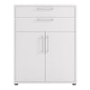 Axton Trinity Bookcase 2 Shelves with 2 Drawers And 2 Doors In White