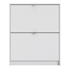 Axton Choctaw Shoe Cabinet With 2 Tilting Doors And 1 Layer In White