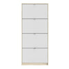 Axton Choctaw Shoe Cabinet With 4 Tilting Doors And 1 Layer In Oak Structure White