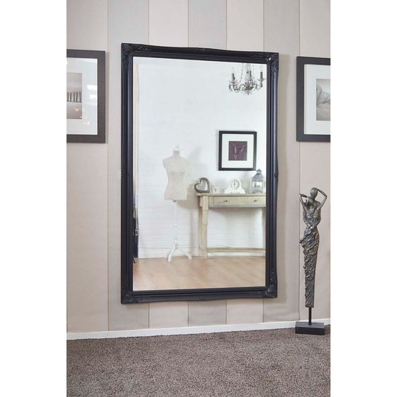 Carrington Baroque Black Shabby Chic Design Leaner Mirror 168 x 107 CM