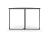 Gillmore Space Finn Demi Lune Console Table Pale Stone Top & Black Frame