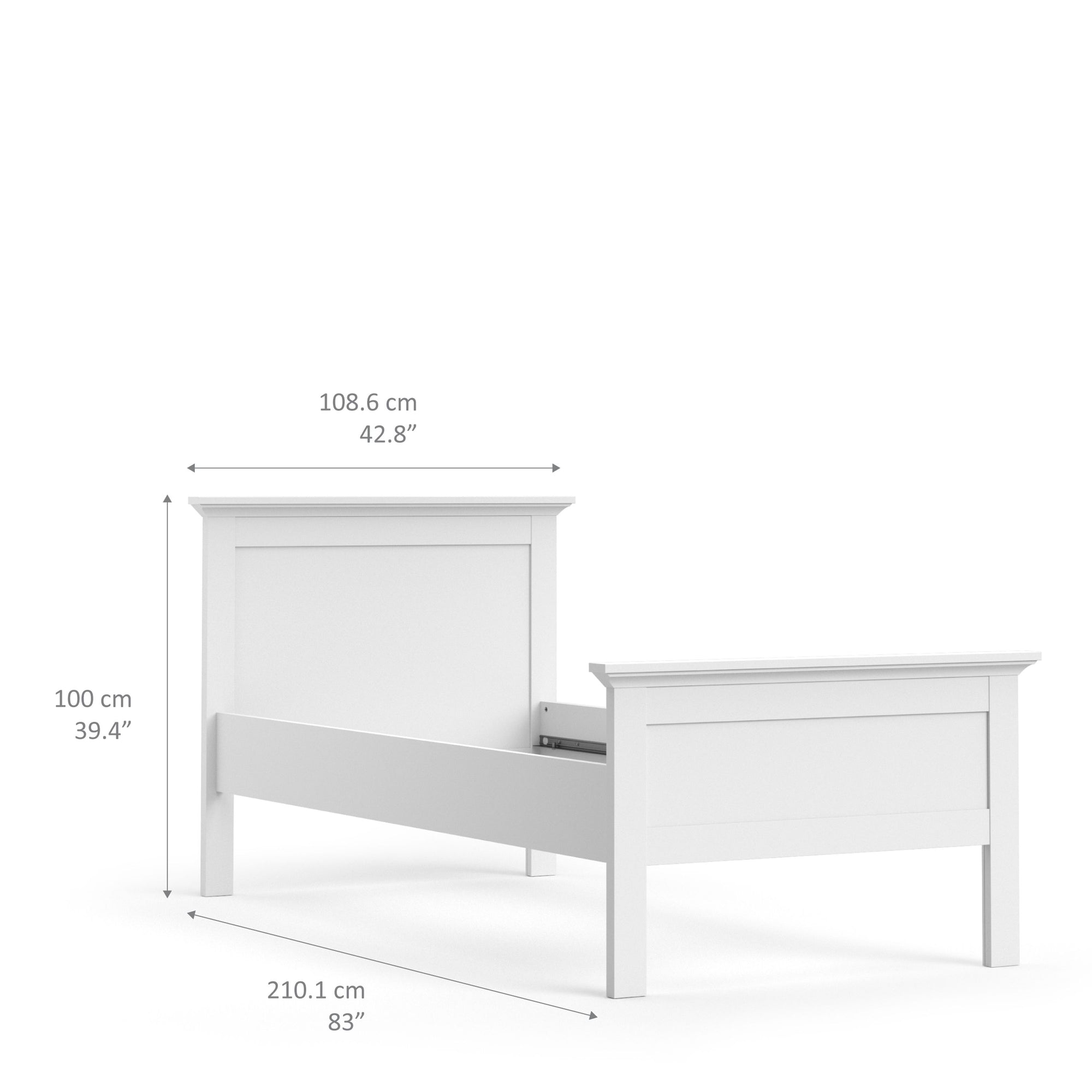 Axton Westchester Single Bed (90 x 200) in White
