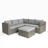 Home Junction Cinzia Contemporary Grey Corner Sofa set with Footstool