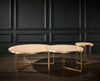 Gillmore Space Finn Large Circular Coffee Table Pale Oak Top & Brass Frame