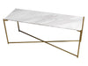 Gillmore Space Iris Large Low Console Table White Marble Top