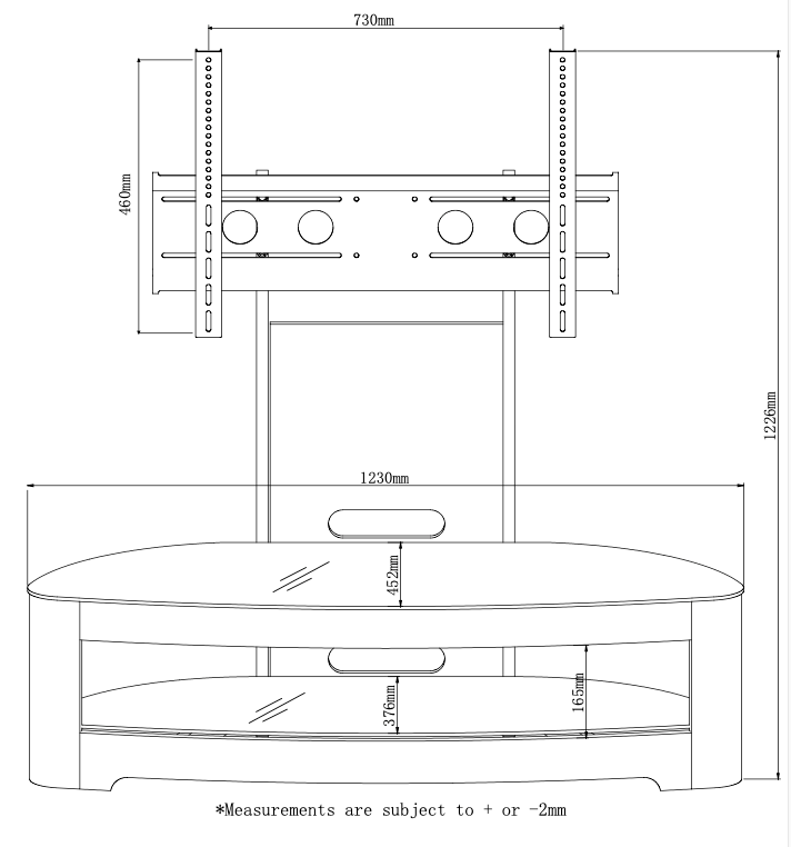 Jual Furnishings Florence Walnut Cantilever TV Stand