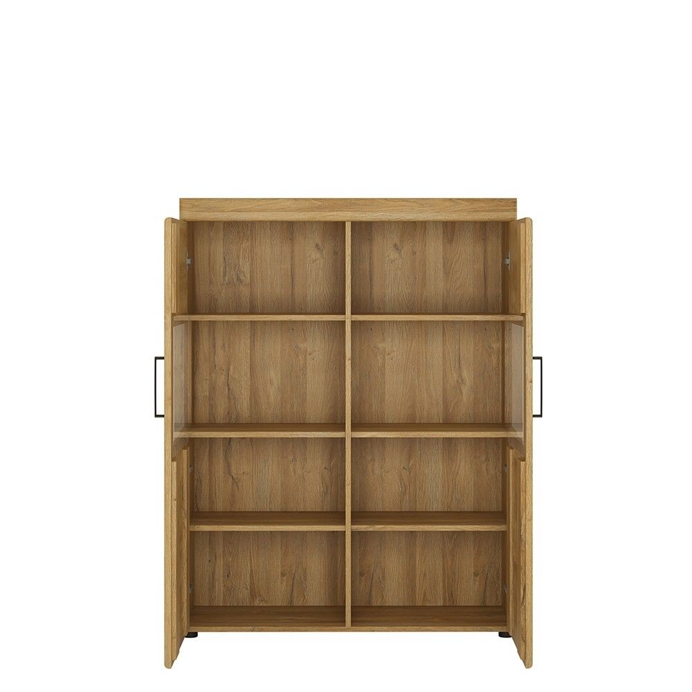 Bronxwood Low Wide 2 Door Display Cabinet in Grandson Oak