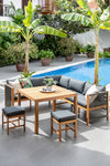 Aspen Solid Acacia Wood Corner Dining Garden Furniture Set