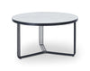 Gillmore Space Finn Small Circular Coffee Table White Marble Top & Black Frame