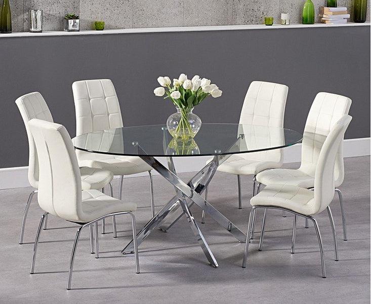 Daytona 165cm Oval Glass Dining Table