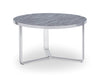 Gillmore Space Finn Small Circular Coffee Table Dark Oak Top & Polished Chrome Frame