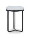 Gillmore Space Finn Circular Side Table Or Stool Natural Upholstered & Black Frame